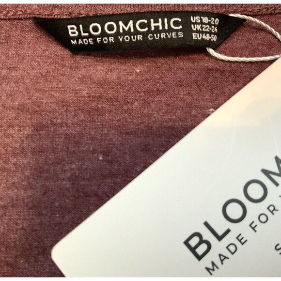 Bloomchic Surplice Neck Tie Side Asymmetrical Hem Shirt Flutter Sleeve Size 18 - Picture 6 of 11